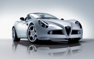 Silver sports car reflection white 2 - the floor free wallpaper