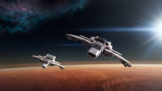 Space ship red planet star 3 - a space ship free wallpaper for desktop