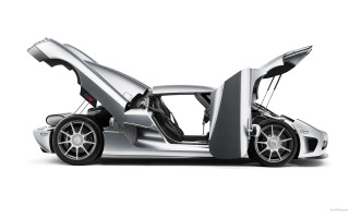 Silver sports car open doors 8 - vorticism free wallpaper