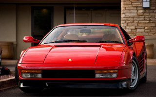 Red sports car front seat - outrun free wallpaper