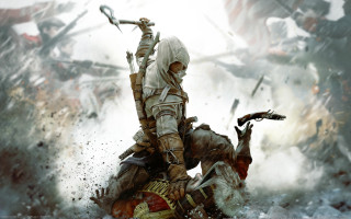 Battle horse man explosion snow - game art free wallpaper