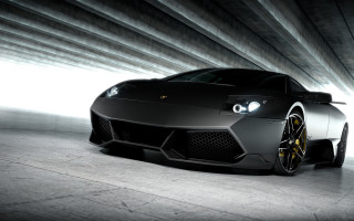 Black sports car tunnel 3d - a tunnel free wallpaper