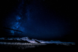 Night sky stars clouds mountains 2 - a few star free wallpaper