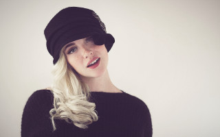 Woman hat black sweater portrait - a black sweater free wallpaper