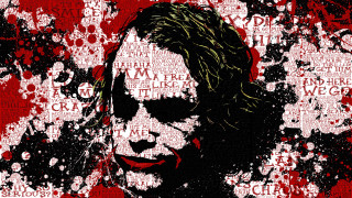 Joker painting red background black 3 - character free wallpaper