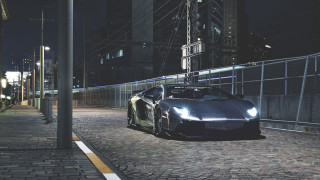 Car fence city night 3d - dark night free wallpaper