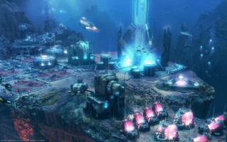 Futuristic water city underwater bubble - a futuristic city free wallpaper