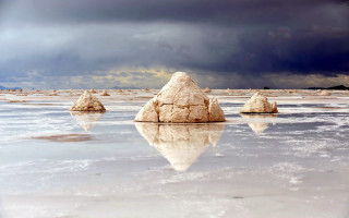 Lake rock sky clouds land - photograph free wallpaper for desktop