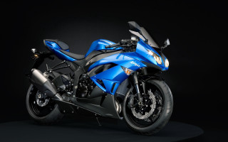 Blue motorcycle dark room photorealism - a black wall free wallpaper for desktop