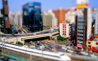 City train bridge bokeh crowd - the track free wallpaper