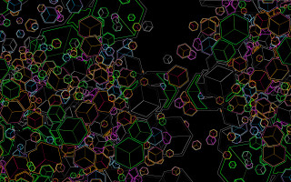 Colorful shapes black background generative - eden box free wallpaper