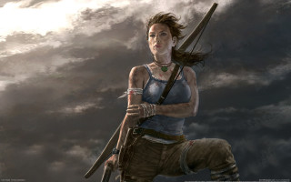 Woman sword clouds fantasy art - a cloudy sky behind her free wallpaper for desktop