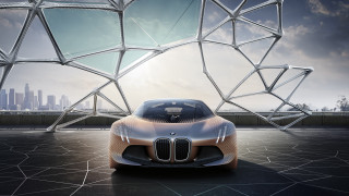 Futuristic car cityscape structure sunset - a futuristic car free wallpaper for desktop