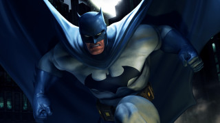 Batman city night flashlight glowing - a man in a batman costume free wallpaper for desktop