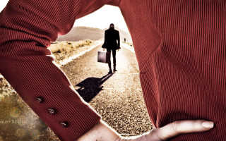 Man suitcase road stuckism surreal - surreal photography free wallpaper for desktop