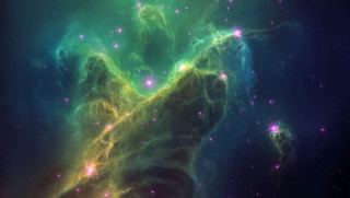 Star cluster green blue aurora - large star cluster in the sky free wallpaper for desktop