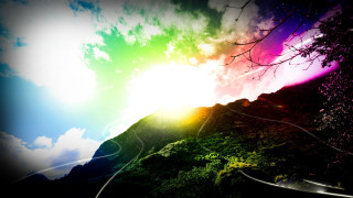 Rainbow sky mountain road wire - a wire free wallpaper for desktop