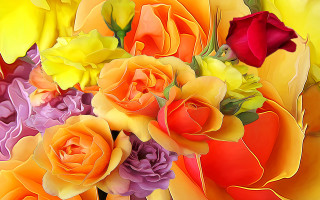 Colorful flower bouquet orange yellow - anne rigney free wallpaper for desktop