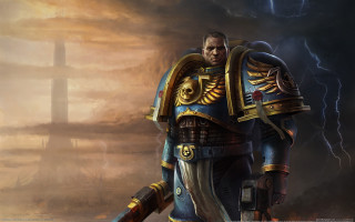 Stormy armor man lightning shield - a man in a uniform free wallpaper