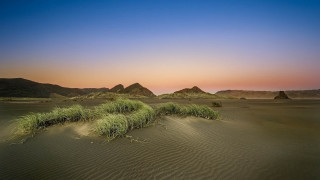 Desert mountains sunset grass river - a desert free wallpaper for desktop