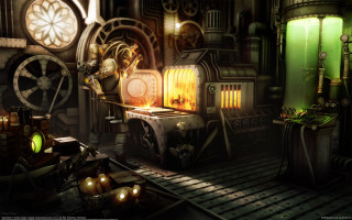 Fantasy steampunk clock tower gear - steampunk free wallpaper