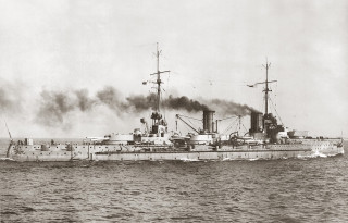 Large ship smoke stacks water 4 - photo free wallpaper