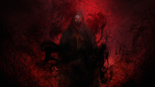 Creepy creature red eyes dark - the face free wallpaper