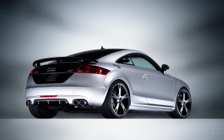 Silver sports car gray background - a studio free wallpaper for desktop