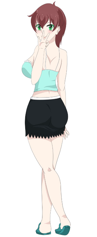 Woman skirt top posing hand - fullbody free wallpaper