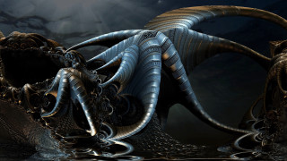 Octopus fullmoon darkroom fantasy digital - a dark room free wallpaper for desktop