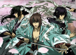 Kimono swords cherryblossoms shinsengumi hakama - kimono free wallpaper