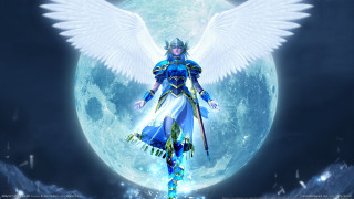 Woman wings fullmoon armor sword - her hand and a sword free wallpaper