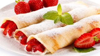 Strawberry pastry mint cream rococo - sugar free wallpaper