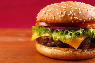 Hamburger cheese lettuce tomato sesame - a hamburger free wallpaper