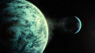 Large blue planet star aurora - eve ryder free wallpaper