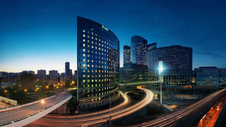 City lights bridge night skyscrapers - a bridge in the middle free wallpaper