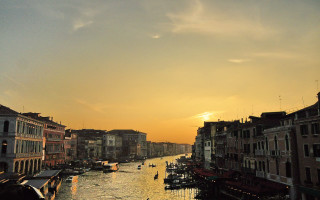Cityscape river bridge sunset eastasian - canaletto free wallpaper