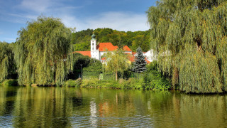 Church park lake tiltshift city - zabrocki free wallpaper