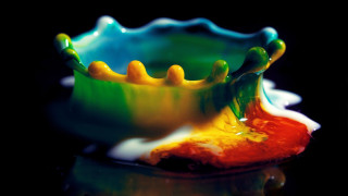 Colorful bowl toothbrush meltedpaint fire - a toothbrush free wallpaper