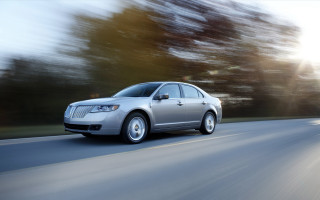 Silver car driving road trees - brian fies free wallpaper