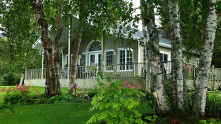 House porch deck trees flowers - bascove free wallpaper for desktop