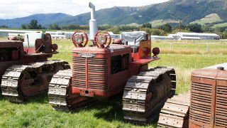 Farm tractors mountains fenced precisionism - archibald skirving free wallpaper for desktop