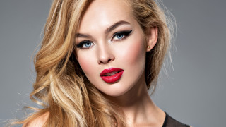 Red lipstick black dress photorealistic - red lipstick free wallpaper