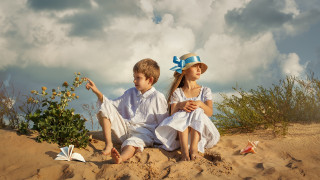 Boy girl beach book magic - a boy and a girl free wallpaper