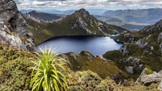 Lake mountains forest plant sky - a cloudy sky free wallpaper for desktop