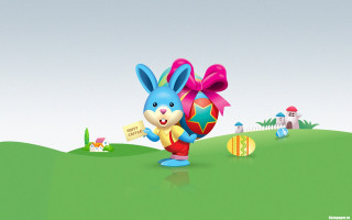 Cartoon easter egg bunny holding - a cartoon character holding free wallpaper