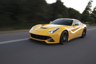 Yellow sports car driving road 6 - a road next free wallpaper