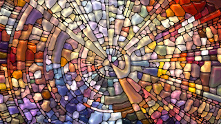 Stained glass window circular design 3 - digital art free wallpaper