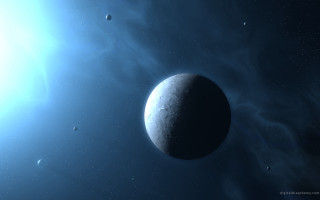 Earth planet stars space art - blue sky free wallpaper for desktop