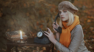 Woman hat scarf clock candle - fashion photography free wallpaper